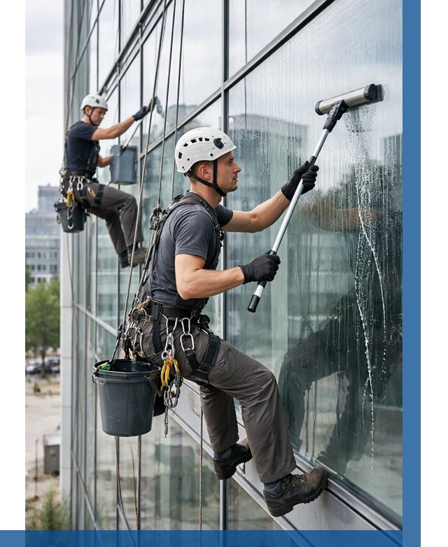 Мойка витражей альпинистами в Набережных Челнах от 711 р. под ключ|ВЫСОТНИК-Нбр