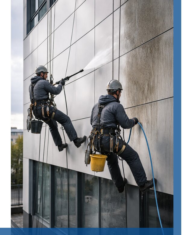 Мойка фасада из композита в Набережных Челнах по цене от 305 р. | ВЫСОТНИК-Нбр