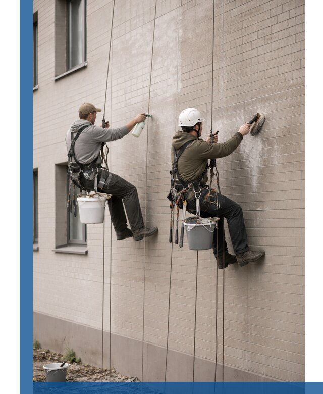 Удаление высолов с фасада зданий в Набережных Челнах без повреждений и следов