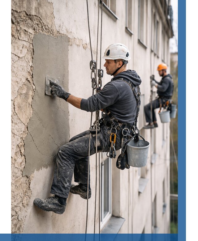 Восстановление штукатурки фасада в Набережных Челнах от 1219 р. | ВЫСОТНИК-Нбр