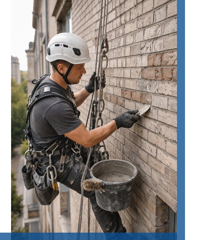 Ремонт кирпичной кладки фасада в Набережных Челнах от 1828 р. | ВЫСОТНИК-Нбр