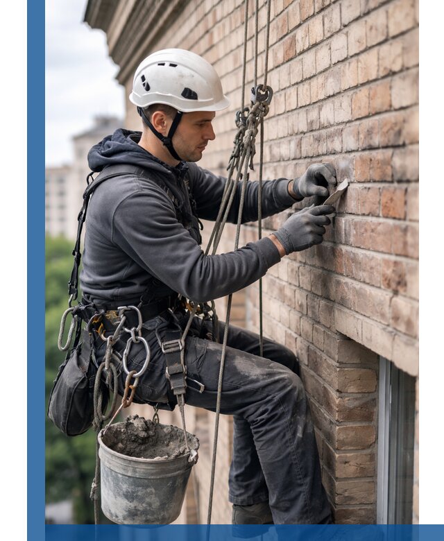 Качественный ремонт кирпичной кладки фасада в Набережных Челнах с гарантией