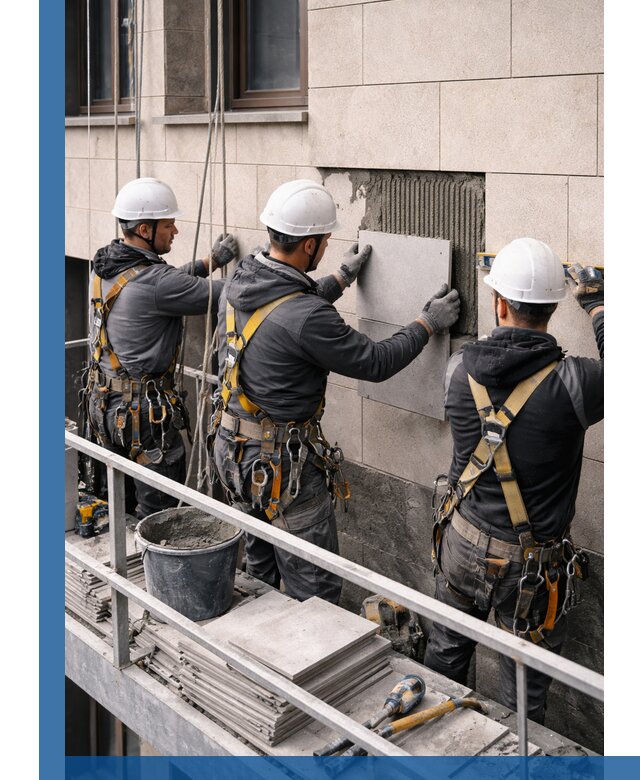 Ремонт облицовки фасада плиткой в Набережных Челнах с гарантией