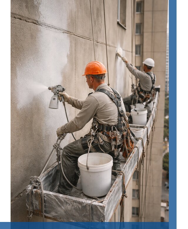 Грунтовка фасада на высоте в Набережных Челнах от 122 р. | ВЫСОТНИК-Нбр