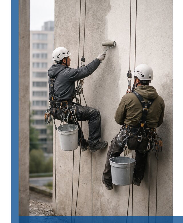 Покраска фасадов высотными альпинистами в Набережных Челнах с гарантией