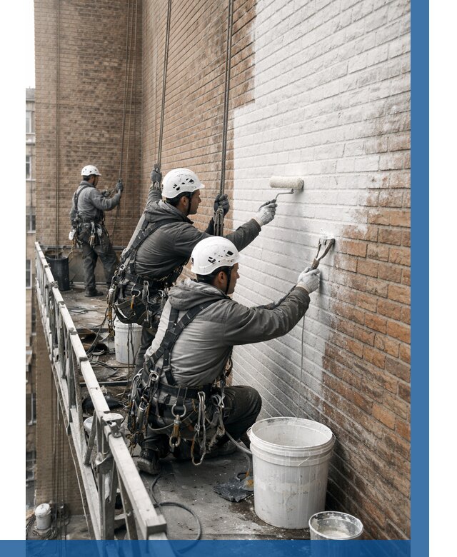 Покраска кирпичного фасада в Набережных Челнах от 356 р. | ВЫСОТНИК-Нбр