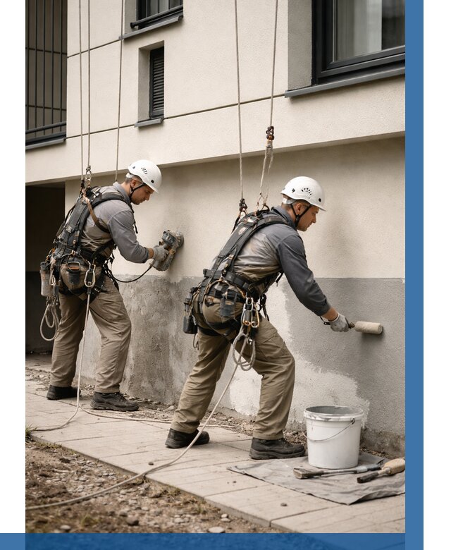 Окраска цоколя здания в Набережных Челнах от 457 р. под ключ | ВЫСОТНИК-Нбр