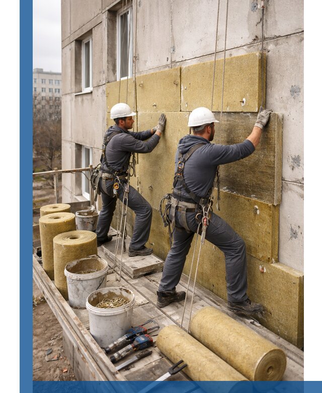 Утепление фасада минватой в Набережных Челнах под ключ с гарантией