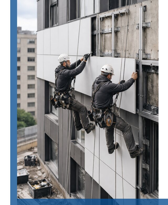 Монтаж композитных панелей фасада в Набережных Челнах под ключ