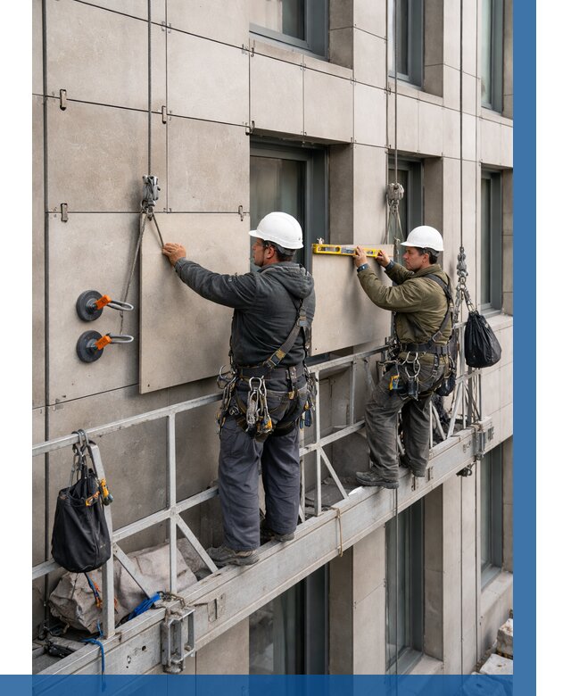 Монтаж керамогранита на фасад в Набережных Челнах от 2540 р. | ВЫСОТНИК-Нбр