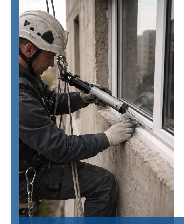 Герметизация оконных швов снаружи в Набережных Челнах профессионально