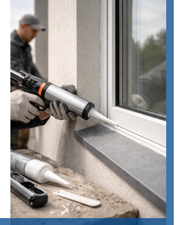 Герметизация монтажных швов окон в Набережных Челнах от 660 р. | ВЫСОТНИК-Нбр
