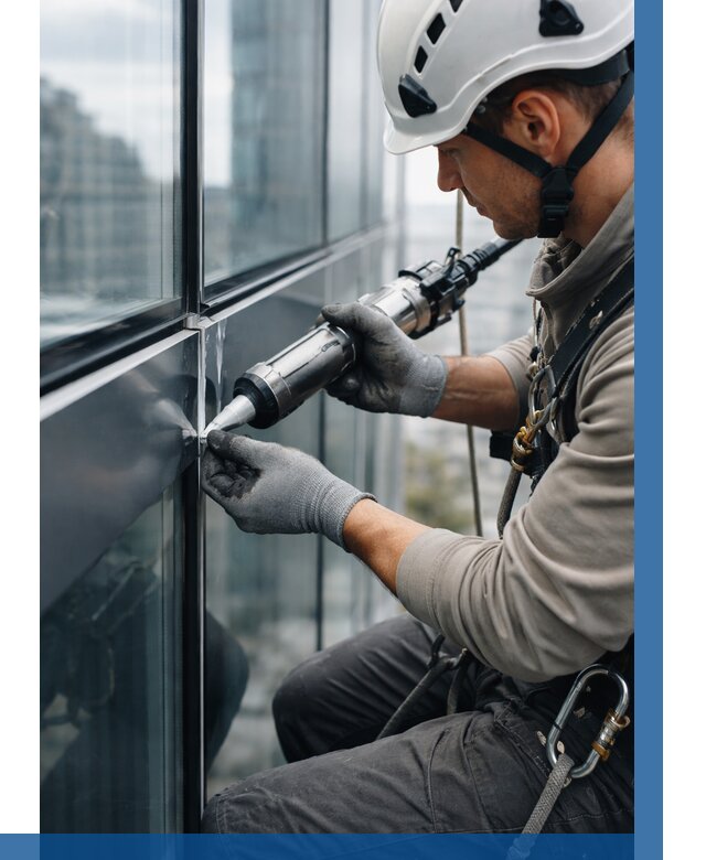 Герметизация стыков витража в Набережных Челнах от 1219 р. | ВЫСОТНИК-Нбр