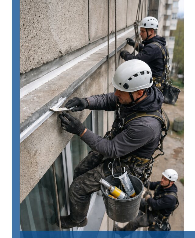 Герметизация примыкания балкона в Набережных Челнах под ключ с гарантией