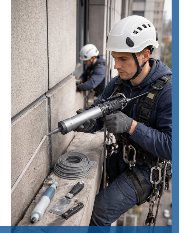 Герметизация деформационных швов фасада в Набережных Челнах от 711 | ВЫСОТНИК-Нбр