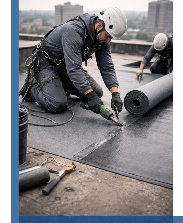 Ремонт мягкой кровли в Набережных Челнах с выездом промальпинистов