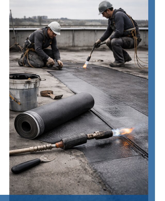 Ремонт рулонной кровли в Набережных Челнах от 660 р. | ВЫСОТНИК-Нбр