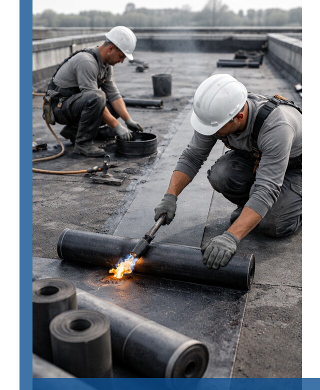 Ремонт рулонной кровли в Набережных Челнах герметизация и восстановление