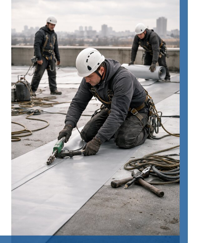 Ремонт мембранной кровли в Набережных Челнах от 1828 р./м2 | ВЫСОТНИК-Нбр