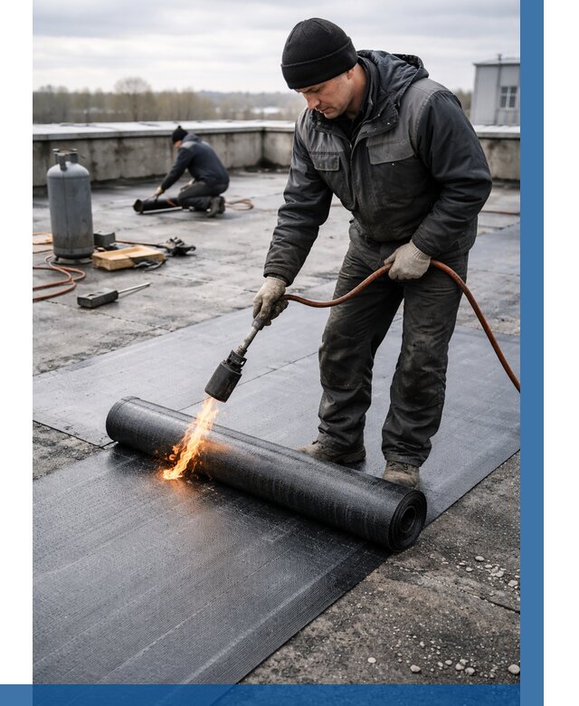 Ремонт наплавляемой кровли в Набережных Челнах от 711 р. | ВЫСОТНИК-Нбр