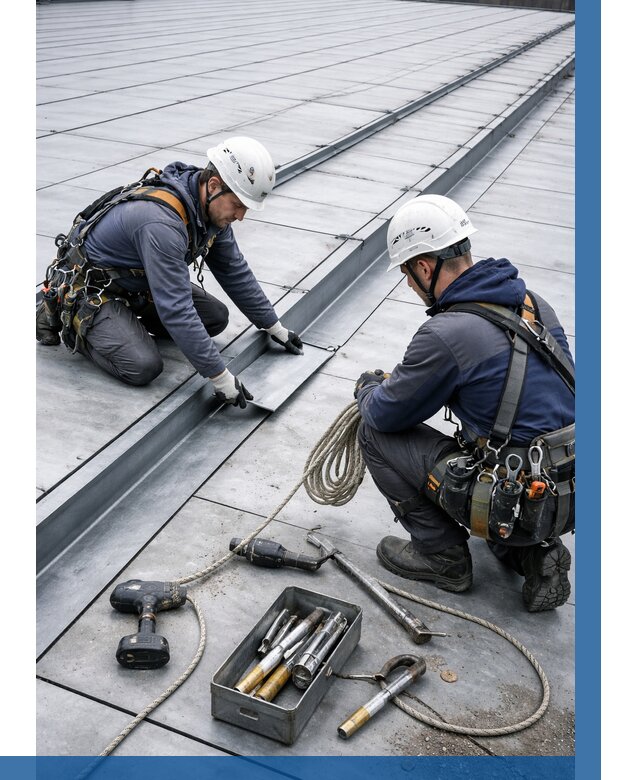 Ремонт фальцевой кровли в Набережных Челнах от 711 р. | ВЫСОТНИК-Нбр