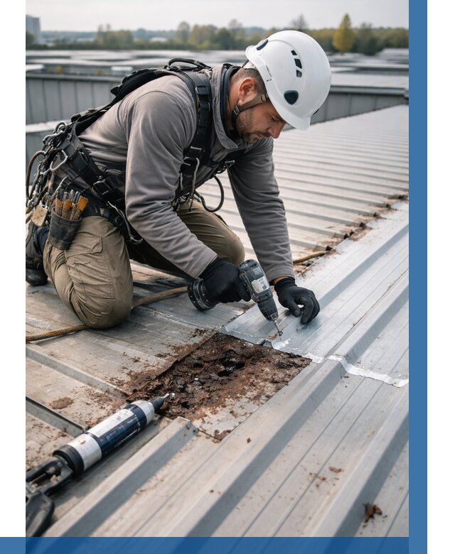 Ремонт профнастила на кровле в Набережных Челнах от 711 р. | ВЫСОТНИК-Нбр