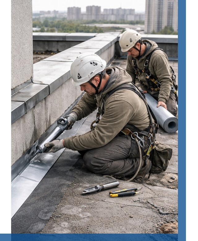 Ремонт кровельных примыканий в Набережных Челнах от 1219 р. | ВЫСОТНИК-Нбр