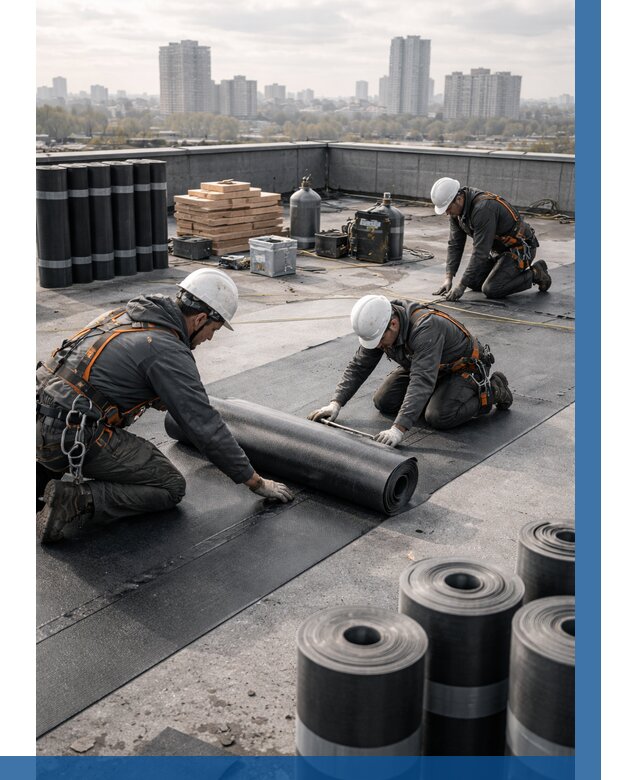 Монтаж мягкой кровли под ключ в Набережных Челнах от 457 р. | ВЫСОТНИК-Нбр