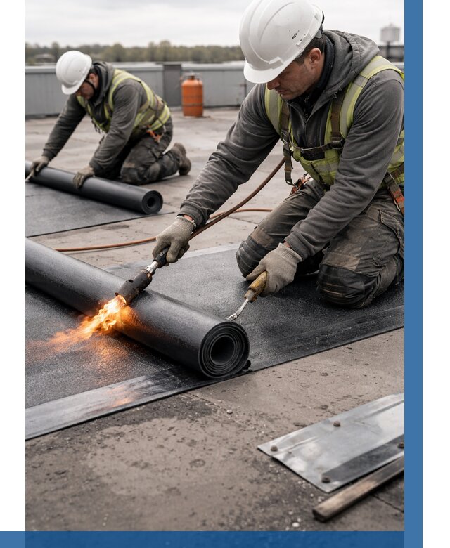 Монтаж наплавляемой кровли в Набережных Челнах от 863 р. — ВЫСОТНИК-Нбр