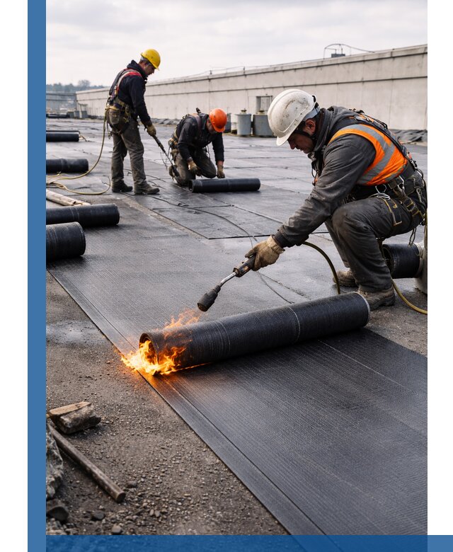 Монтаж наплавляемой кровли в Набережных Челнах профессионально