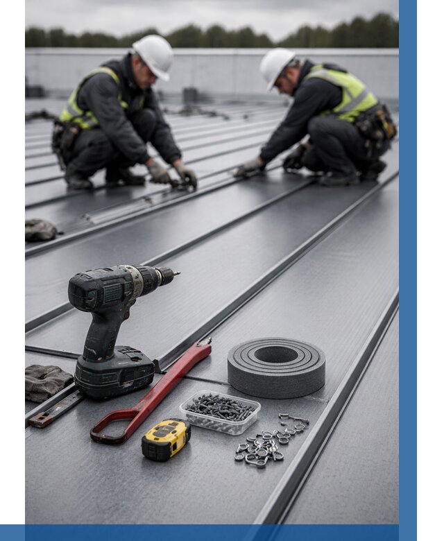 Монтаж фальцевой кровли в Набережных Челнах от 1828 р. | ВЫСОТНИК-Нбр