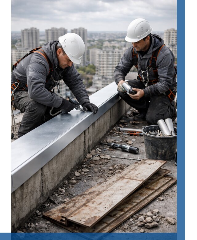 Замена парапетных крышек под ключ в Набережных Челнах от 1219 р. | ВЫСОТНИК-Нбр