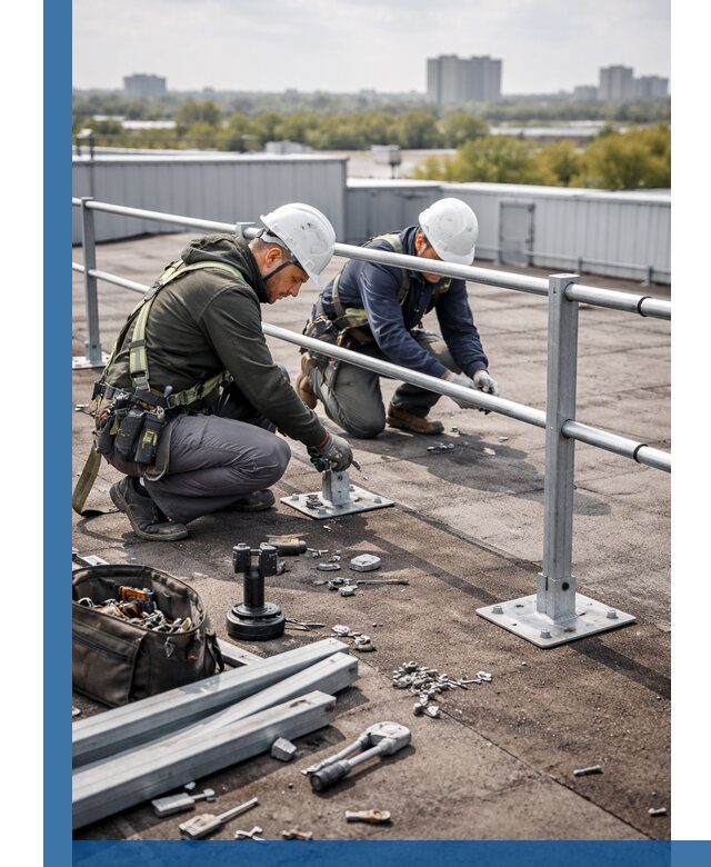 Монтаж кровельного ограждения в Набережных Челнах под ключ с гарантией