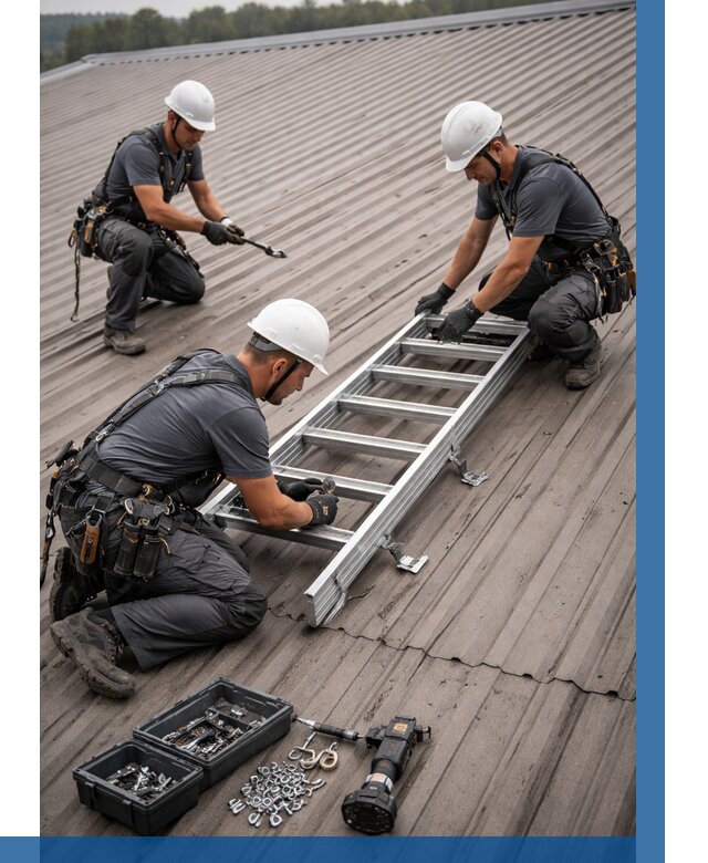 Монтаж кровельной лестницы в Набережных Челнах от 4571 р. | ВЫСОТНИК-Нбр