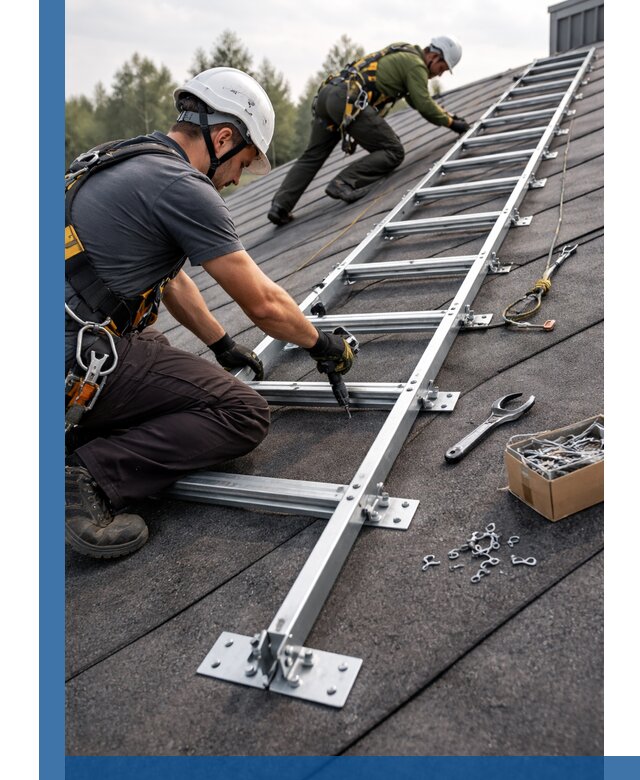 Профессиональный монтаж кровельной лестницы в Набережных Челнах под ключ