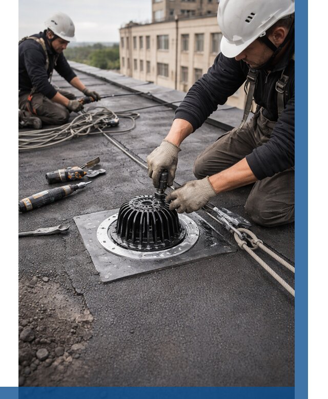 Установка водосточных воронок в Набережных Челнах цена от 3555 р. | ВЫСОТНИК-Нбр