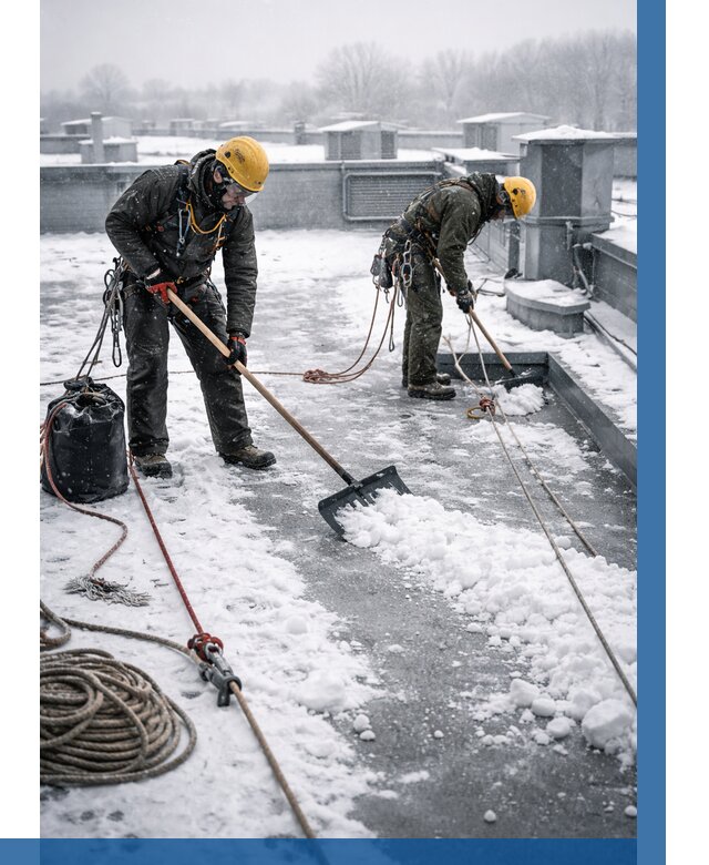 Очистка крыши от снега в Набережных Челнах от 7619 р. | ВЫСОТНИК-Нбр