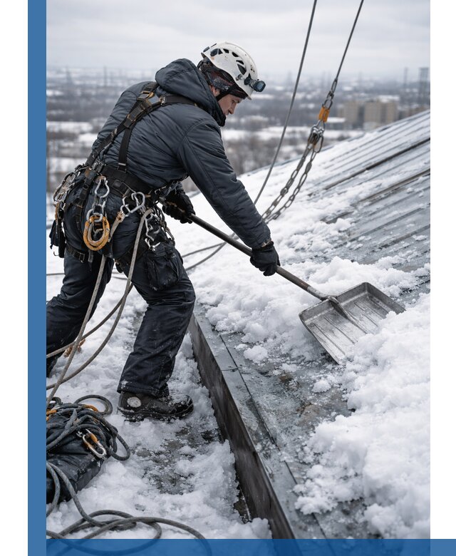 Профессиональная очистка кровли от снега и наледи в Набережных Челнах