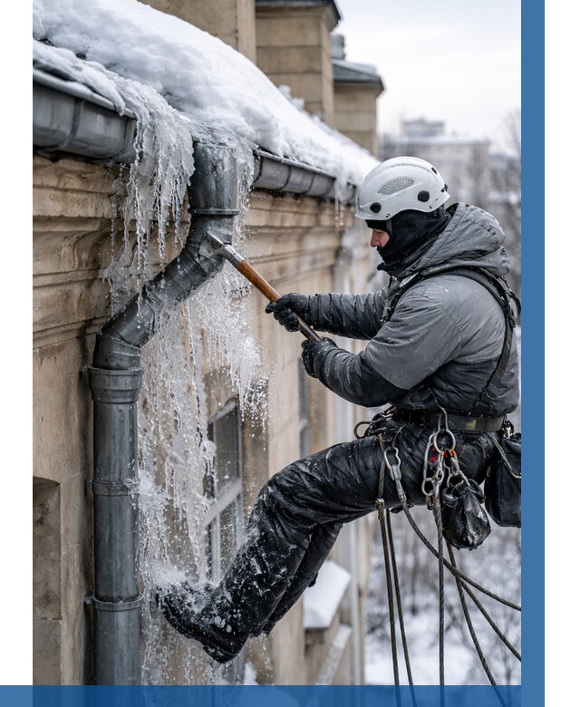 Очистка водостоков от льда в Набережных Челнах от 3555 р. | ВЫСОТНИК-Нбр