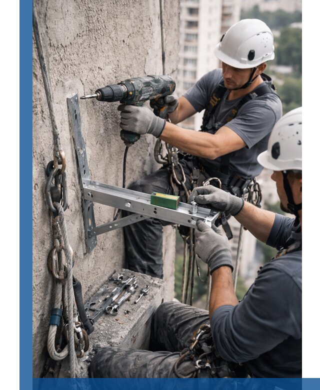 Установка кронштейнов кондиционера и крепежа в Набережных Челнах