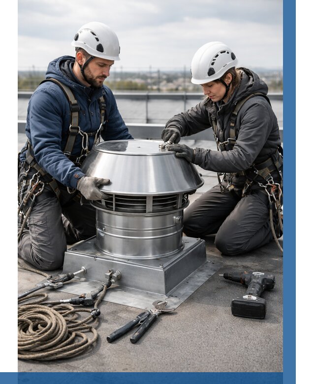 Установка дефлекторов на кровле в Набережных Челнах от 4571 р. | ВЫСОТНИК-Нбр