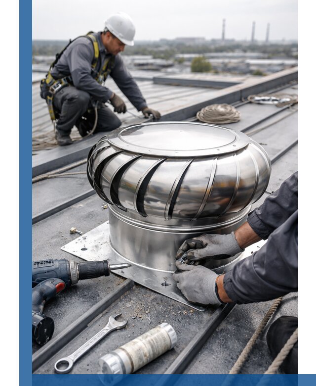 Установка дефлекторов на кровле в Набережных Челнах профессионально