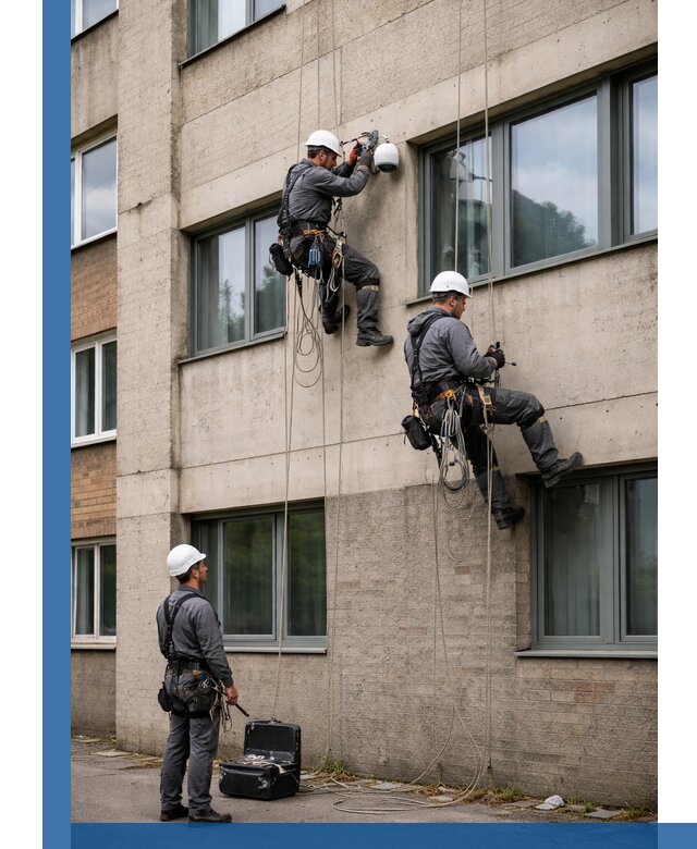Монтаж фасадных камер видеонаблюдения в Набережных Челнах под ключ