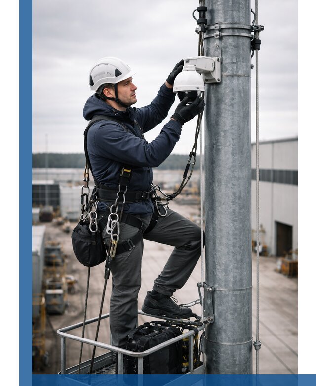 Профессиональная установка видеокамер на мачте в Набережных Челнах