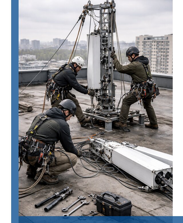 Демонтаж антенн на крыше зданий в Набережных Челнах с гарантией