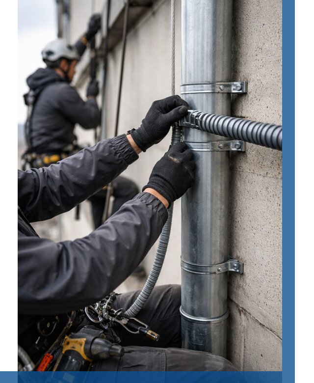 Монтаж гофры для кабеля в Набережных Челнах от 305 р. | ВЫСОТНИК-Нбр