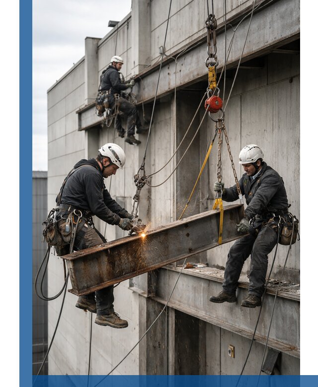 Демонтаж металлоконструкций на высоте в Набережных Челнах под ключ