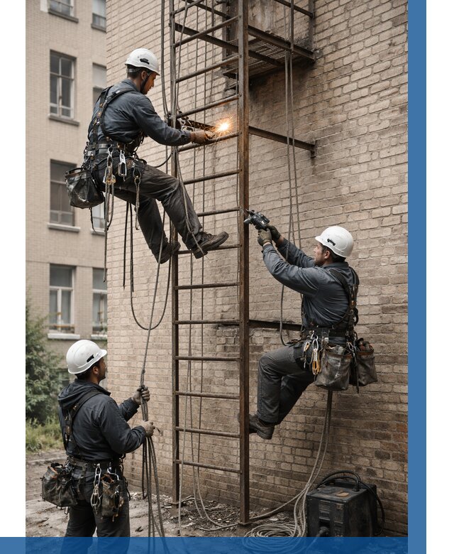 Ремонт пожарной лестницы в Набережных Челнах от 7619 р. | ВЫСОТНИК-Нбр