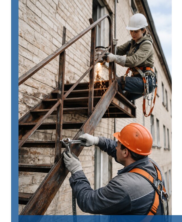 Ремонт и восстановление пожарных лестниц с выездом в Набережных Челнах