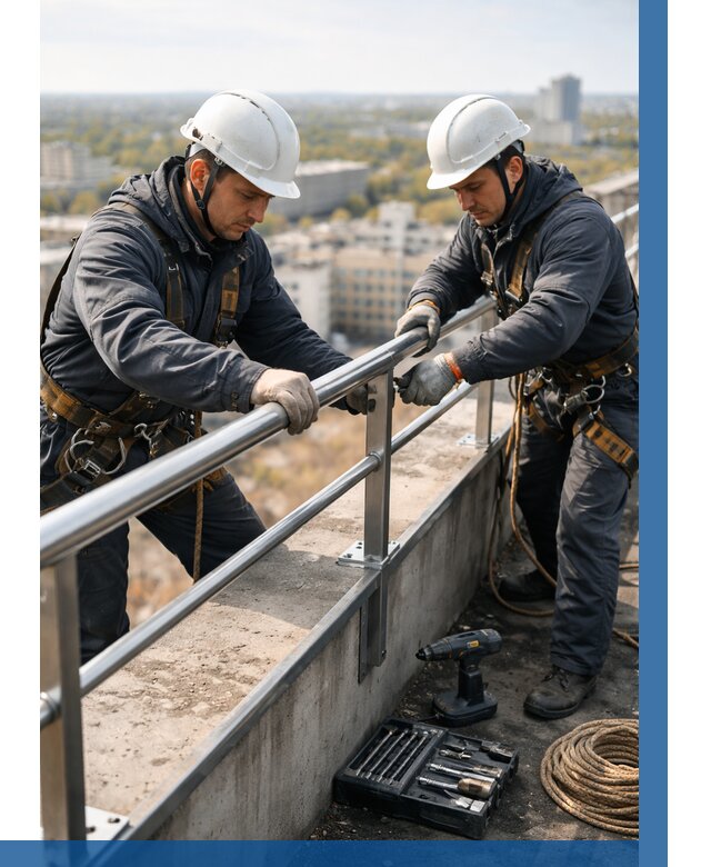 Монтаж перил на высоте в Набережных Челнах от 2540 р. | ВЫСОТНИК-Нбр